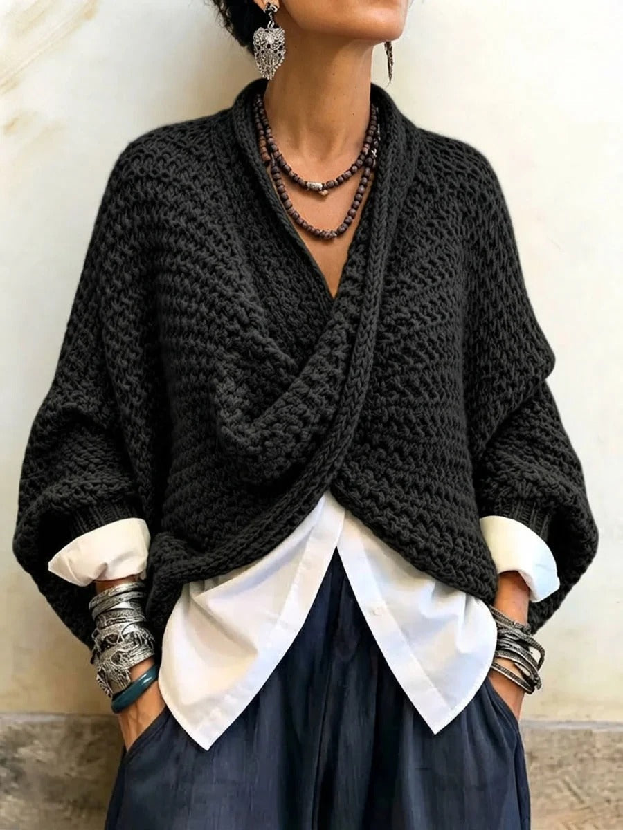 FAYE | Crossover batwing sweater