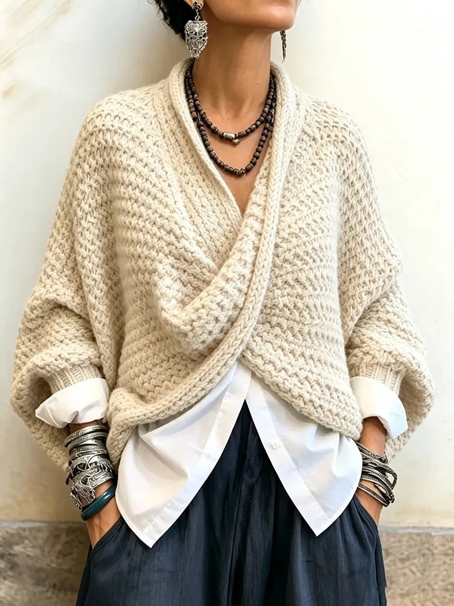 FAYE | Crossover batwing sweater