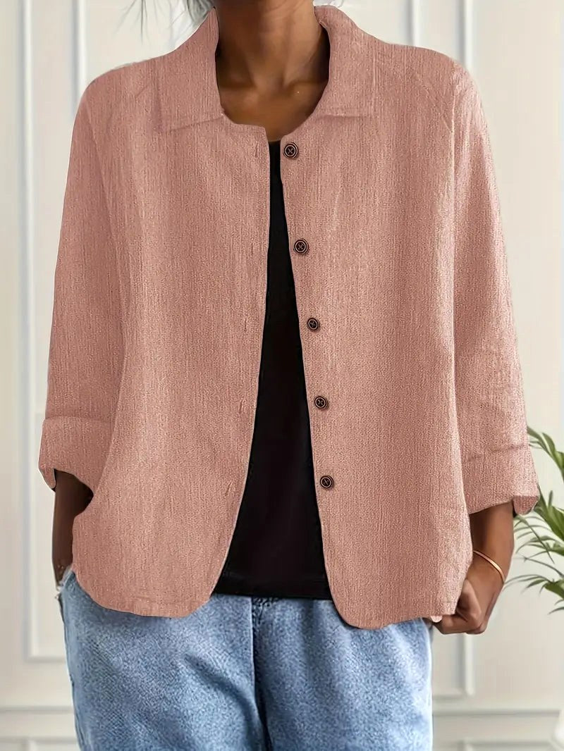 PHYLLIS | Clay pink crinkle shirt
