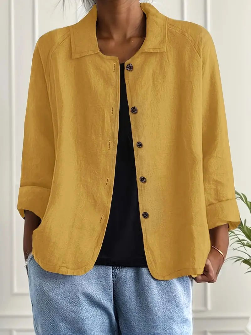 BLANCHE | Warm ocher shirt with pockets