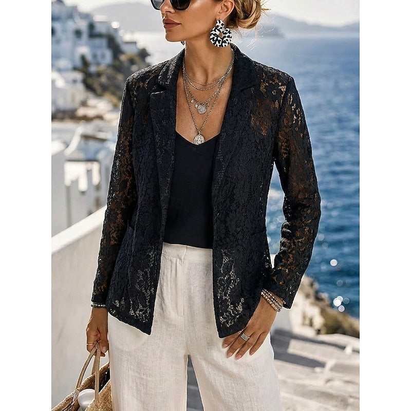 YVONNE | Open front layer in open work