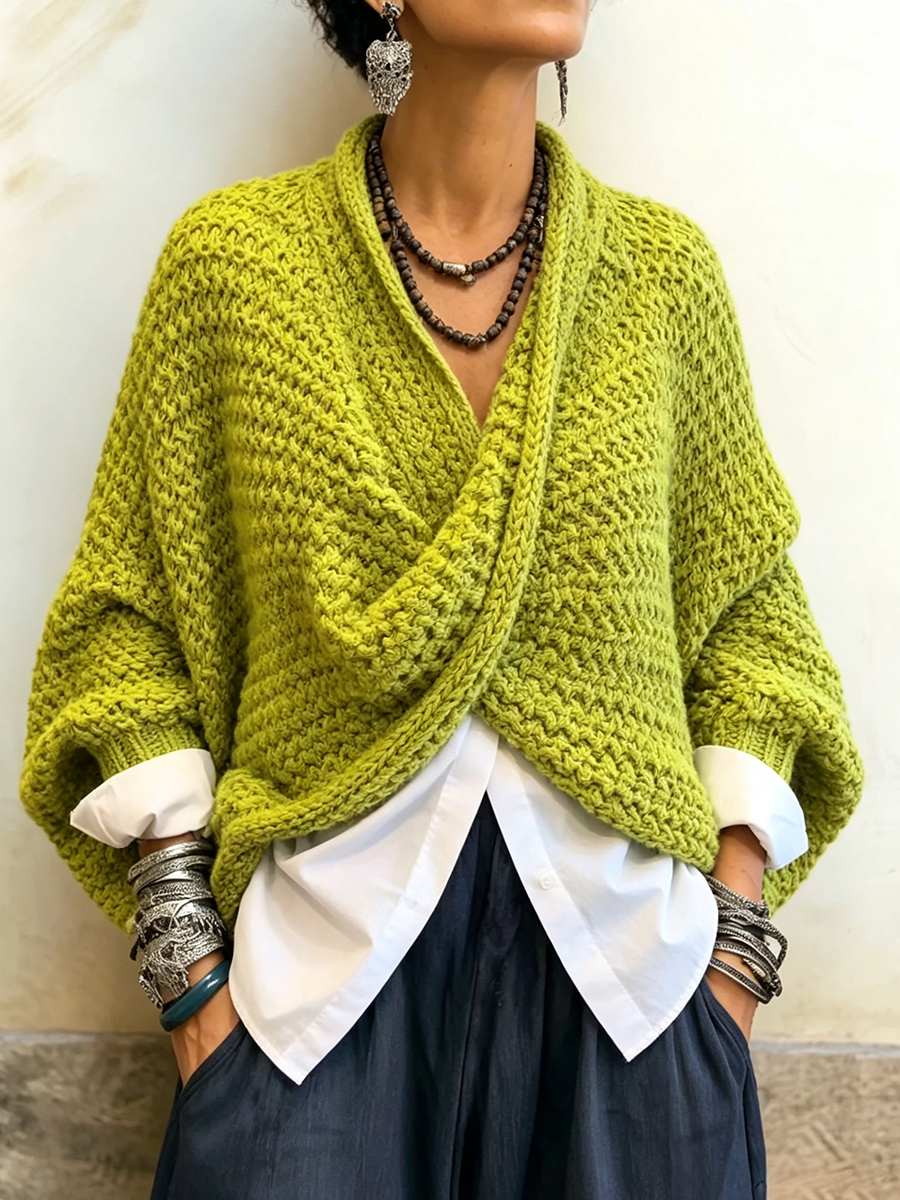 FAYE | Crossover batwing sweater