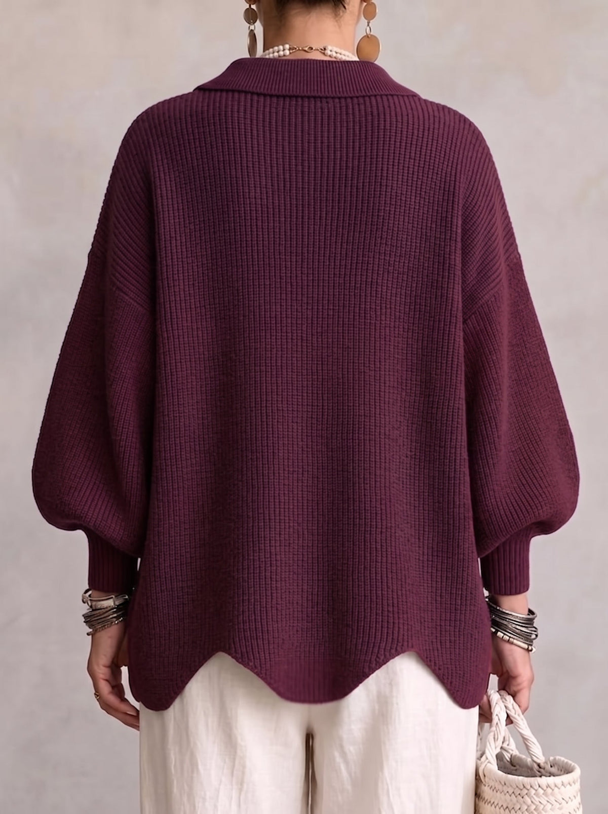 ADELAIDE | Oversized collared button cardigan