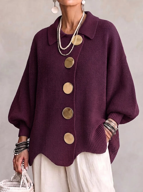 ADELAIDE | Oversized collared button cardigan