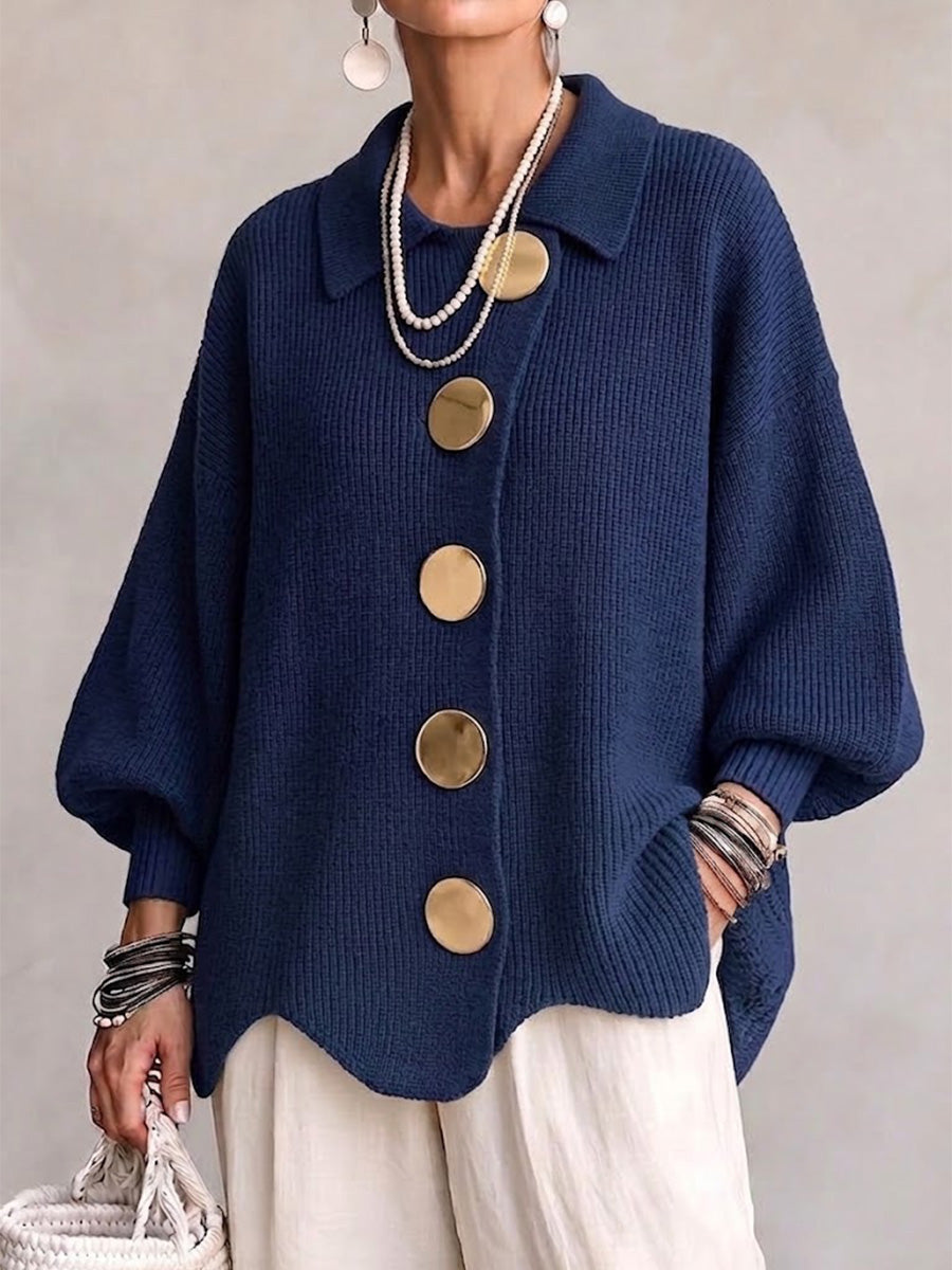 ADELAIDE | Oversized collared button cardigan