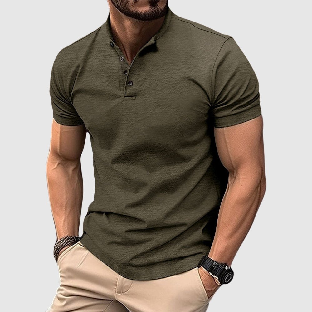 ALICE | Slim-fit polo with Henley neckline