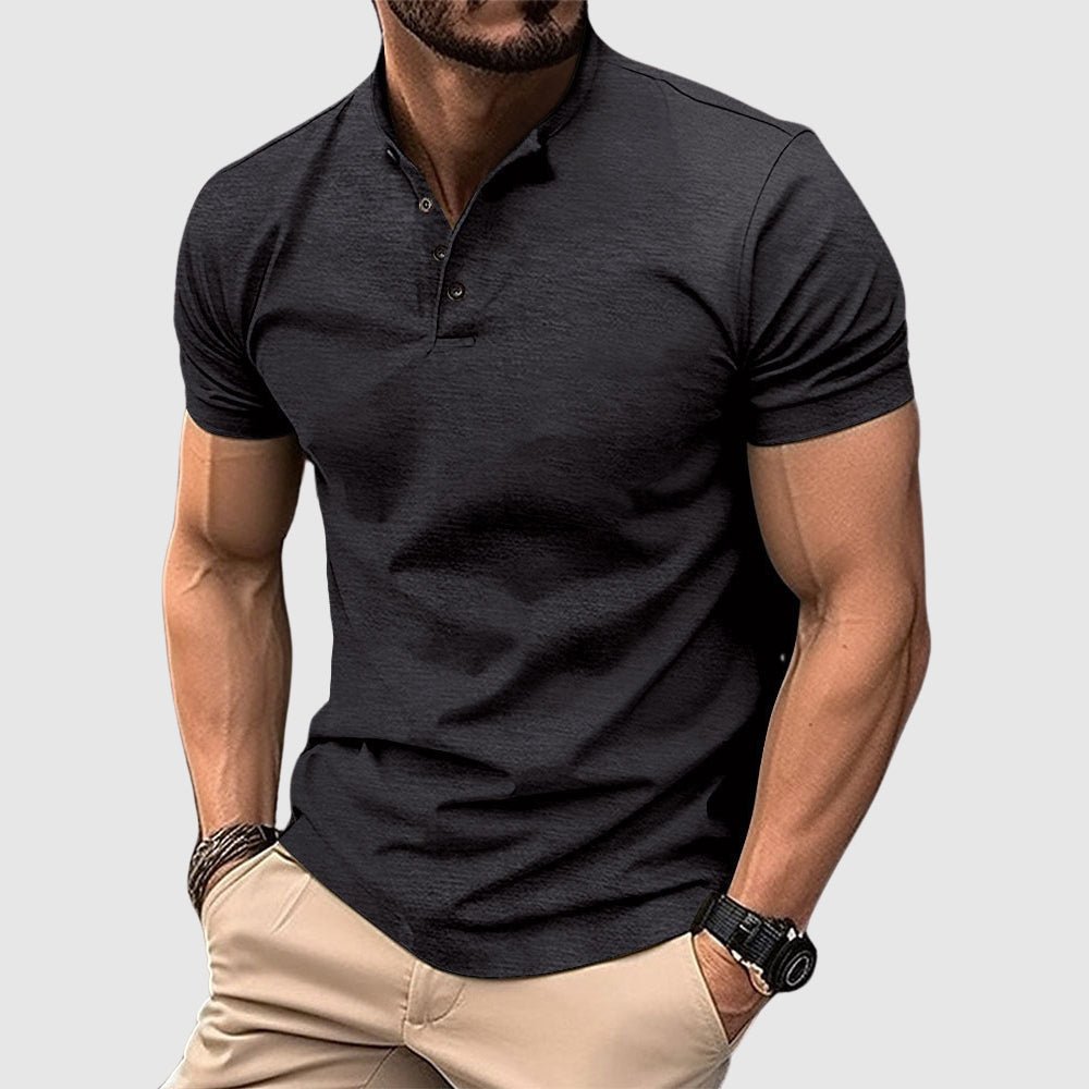 ALICE | Slim-fit polo with Henley neckline
