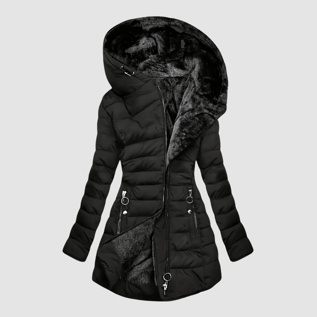 WANDA | Quilted down jacket with fur lining