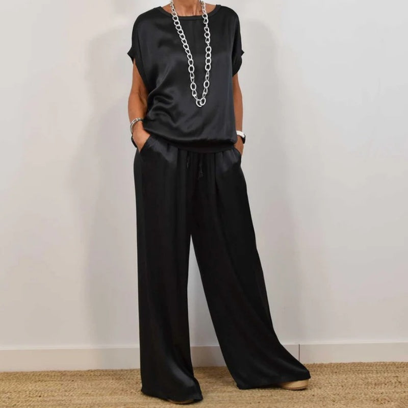 RITA | Flowing blouse with wide-leg pants