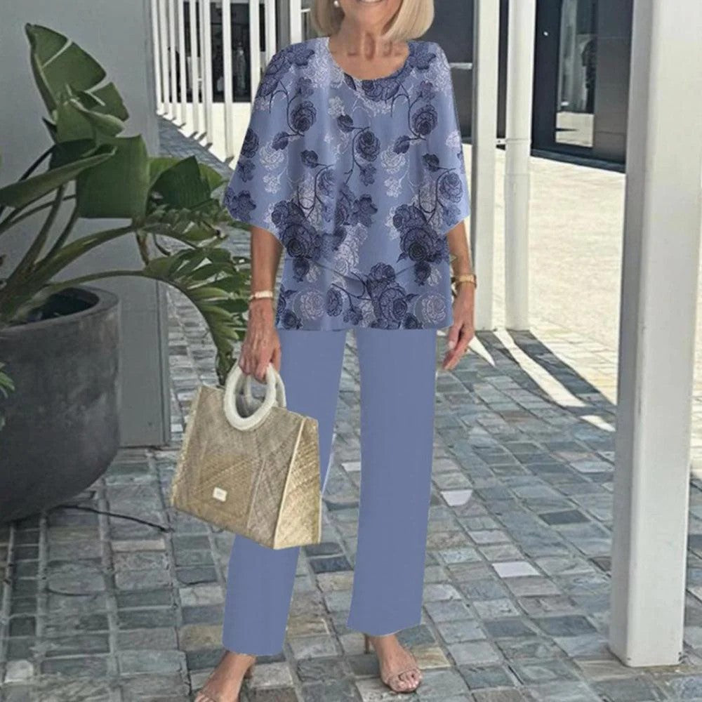 PAULETTE | Flowing top with elastic-waist pants