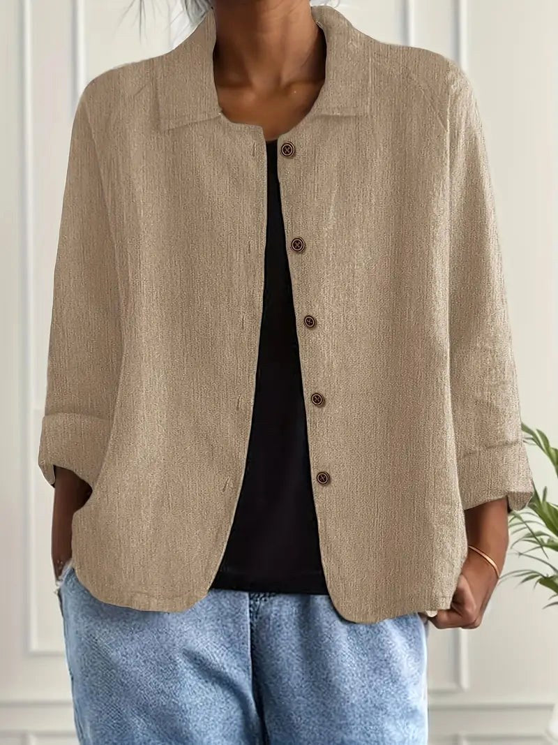 DIANE | Sand crinkle shirt