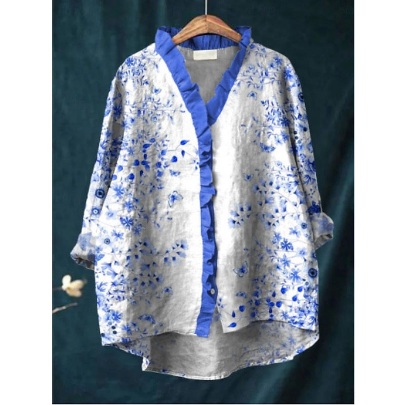 BRIDGET | Porcelain floral blouse